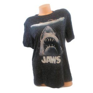 Mens Jaws Black Speckled Short Sleeves Graphic Tee